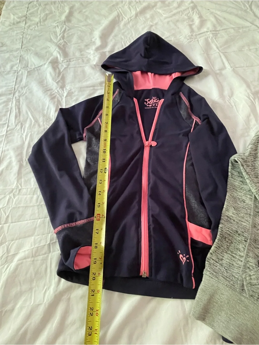Justice and 90 degree by reflex Girls' 7-8 Hoodies in Navy, Pink & Gray